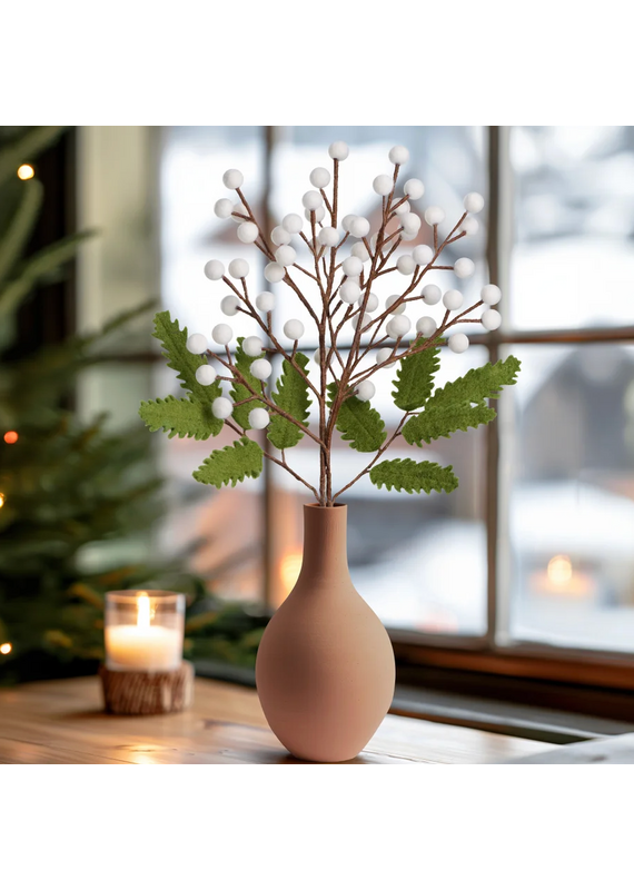 MODWOOL MODWOOL Felt Floral Berry Set - White