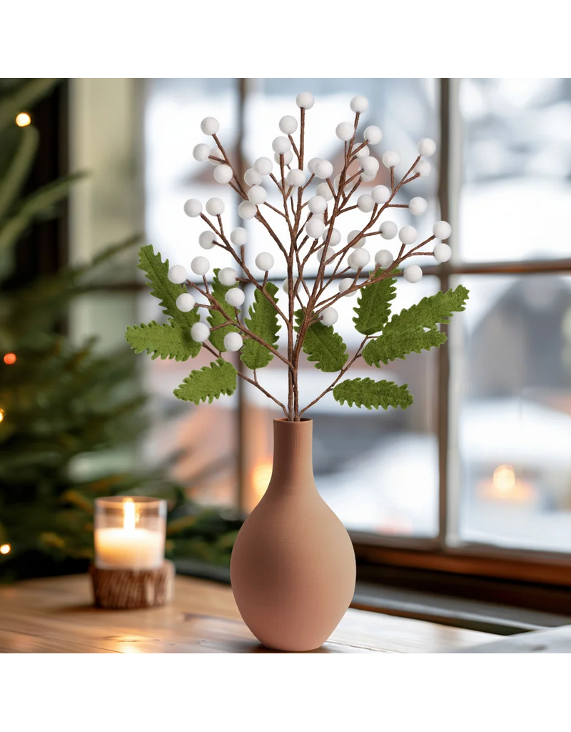 MODWOOL MODWOOL Felt Floral Berry Set - White