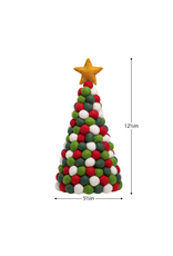 MODWOOL MODWOOL™ Felt Ball 12.5h" Tree with Star - Green/Red/White