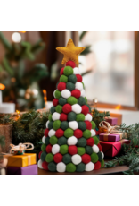 MODWOOL MODWOOL™ Felt Ball 12.5h" Tree with Star - Green/Red/White
