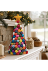 MODWOOL MODWOOL™ Felt Ball 12.5h" Tree with Star-Multi Color