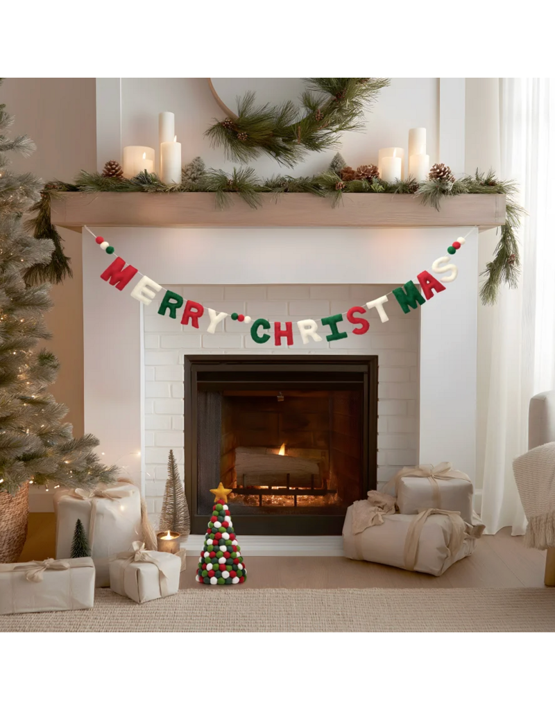 MODWOOL MODWOOL Felt Garland-62"- Merry Christmas