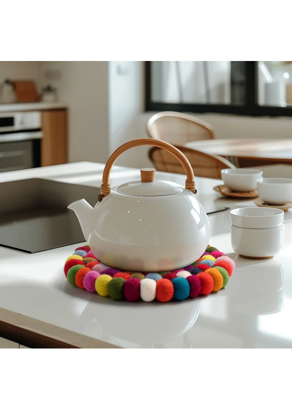 MODWOOL MODWOOL™ Felt Ball Round 8" Trivet - Multi Color