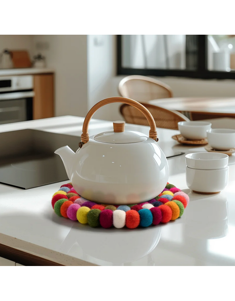 MODWOOL MODWOOL™ Felt Ball Round 8" Trivet - Multi Color