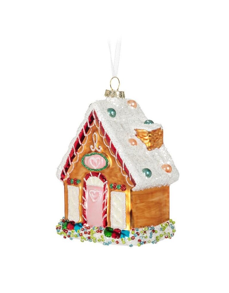 Abbott Gingerbread House Ornament-4"H