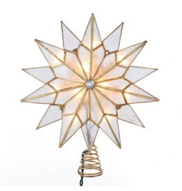 Kurt Adler 10L DBL TIP CPZ STAR W/CTR GEM TREE TOPPER