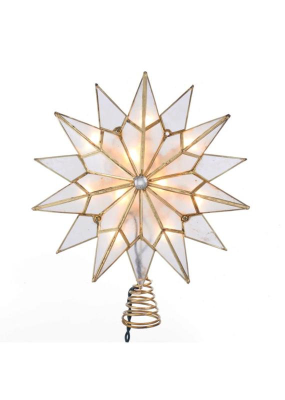 Kurt Adler 10L DBL TIP CPZ STAR W/CTR GEM TREE TOPPER