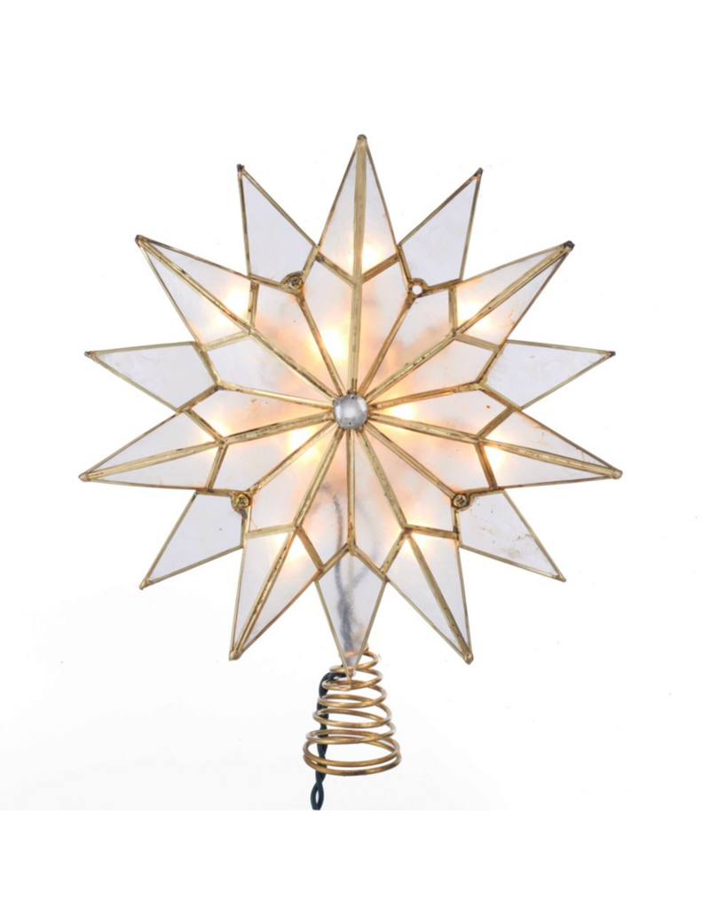 Kurt Adler 10L DBL TIP CPZ STAR W/CTR GEM TREE TOPPER