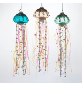 Kurt Adler 12"GLASS JELLYFISH CHRISTMAS ORN
