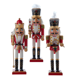 Kurt Adler 12"R/W KING/SOLDIER NUTCRACKERS