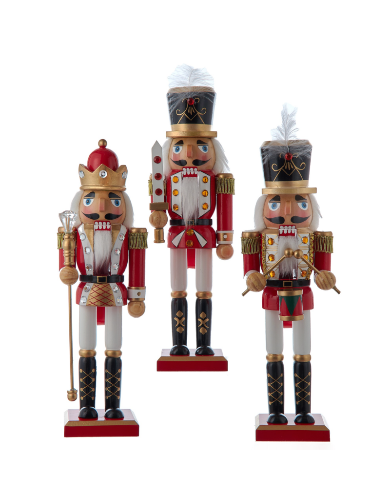 Kurt Adler 12"R/W KING/SOLDIER NUTCRACKERS