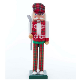 Kurt Adler 15"RED/GREEN GOLFER NUTCRACKER