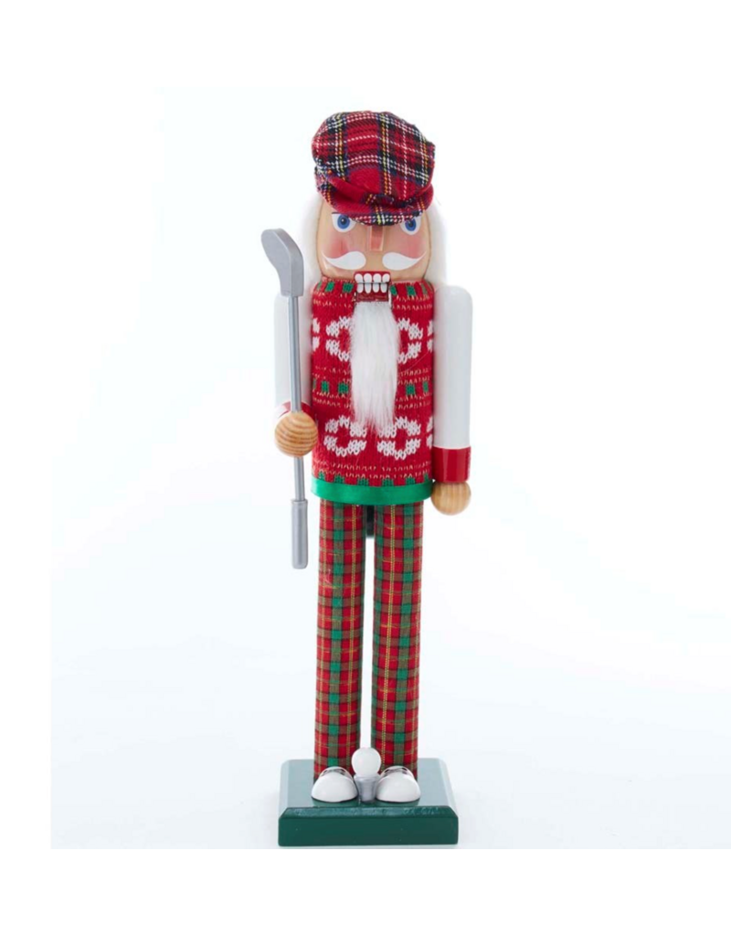 Kurt Adler 15"RED/GREEN GOLFER NUTCRACKER