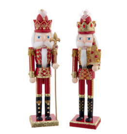Kurt Adler 15"WDN RED/GOLD NUTCRACKER