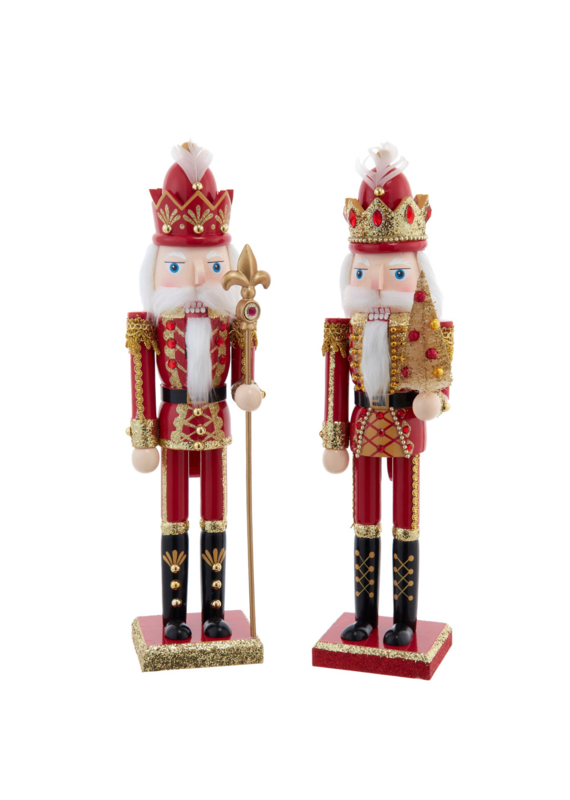 Kurt Adler 15"WDN RED/GOLD NUTCRACKER