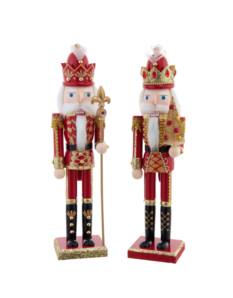 Kurt Adler 15"WDN RED/GOLD NUTCRACKER