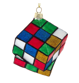 Kurt Adler 2.75"NOBLE GEMS GLS PUZZLE CUBE ORN