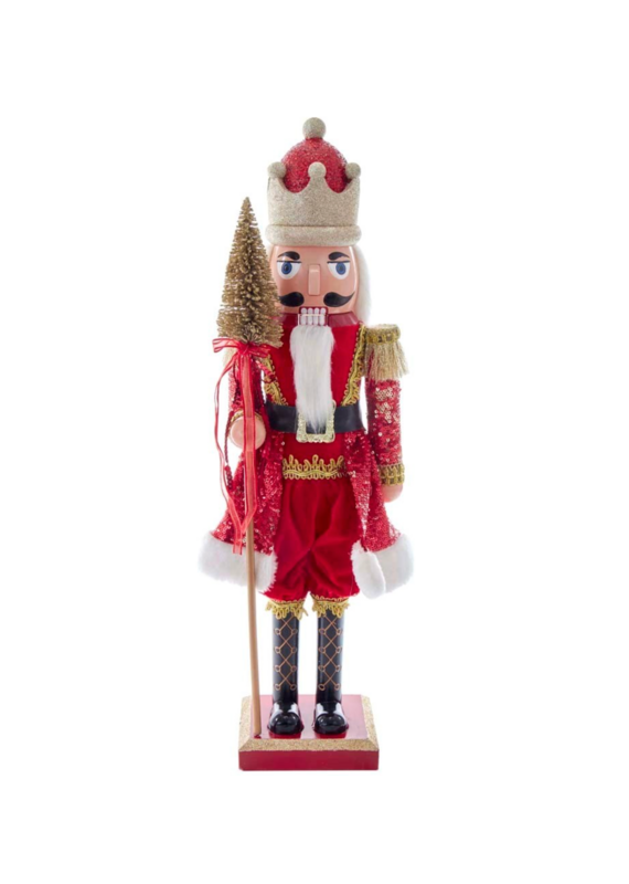 Kurt Adler 24"PLSTC RED/GOLD KING NUTCRACKER