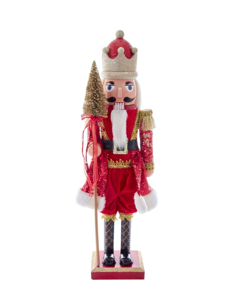 Kurt Adler 24"PLSTC RED/GOLD KING NUTCRACKER
