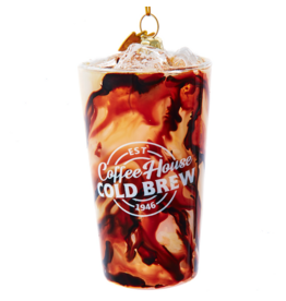 Kurt Adler 3.5"GLASS COLD BREW ICED COFFEE ORN