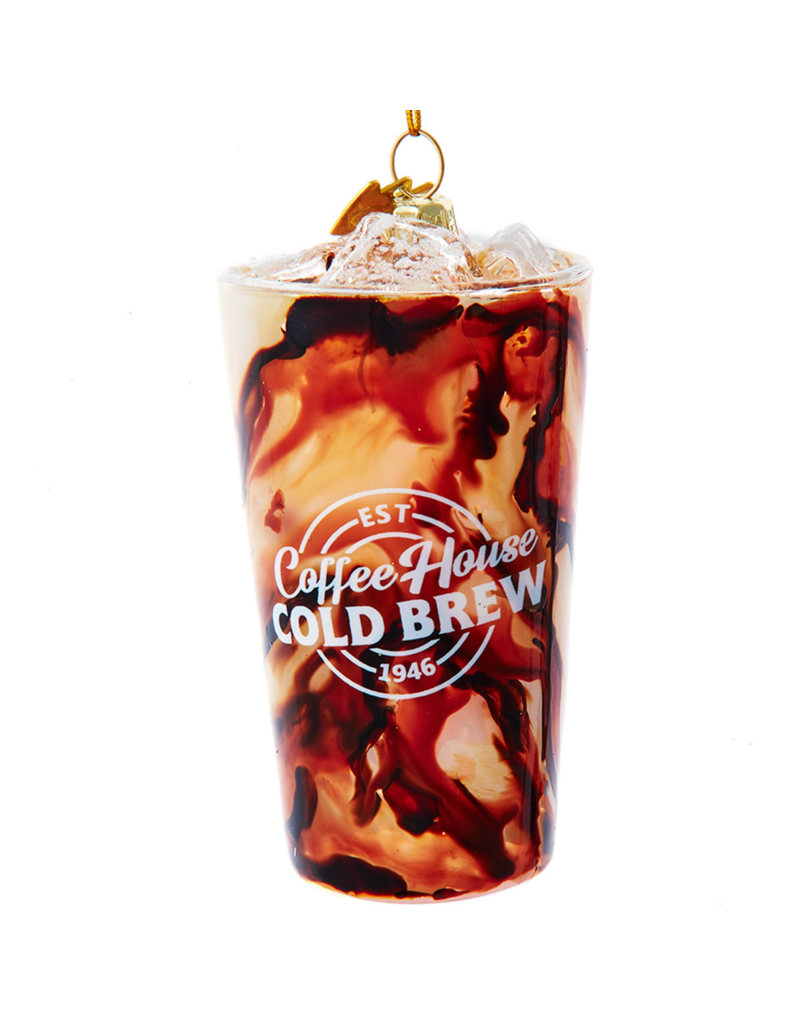 Kurt Adler 3.5"GLASS COLD BREW ICED COFFEE ORN