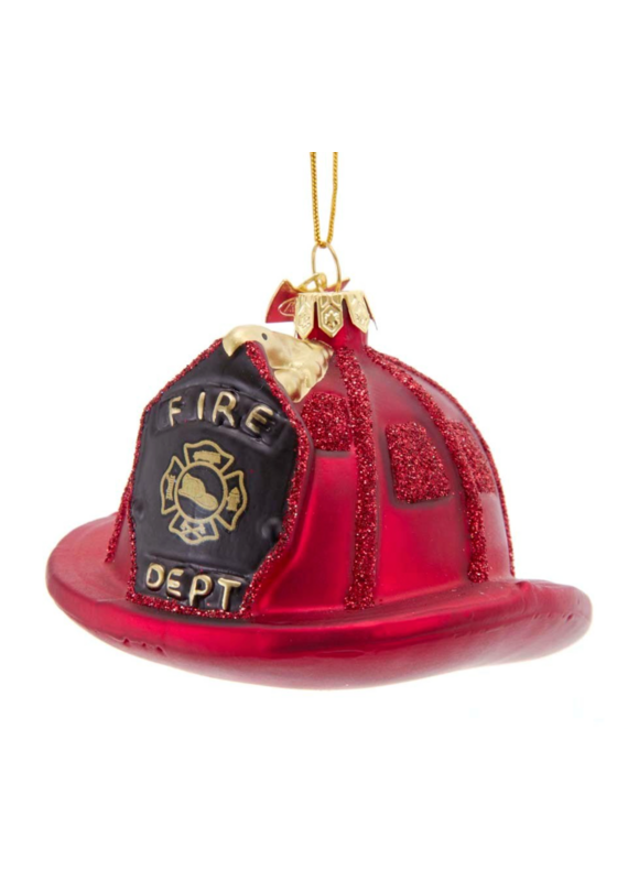 Kurt Adler 3.5"NOBLE GEMS FIREMAN HELMET ORN