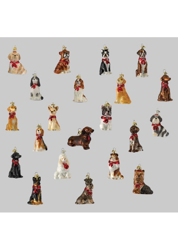 Kurt Adler 3.5"NOBLE GEMS GLS DOG ORN