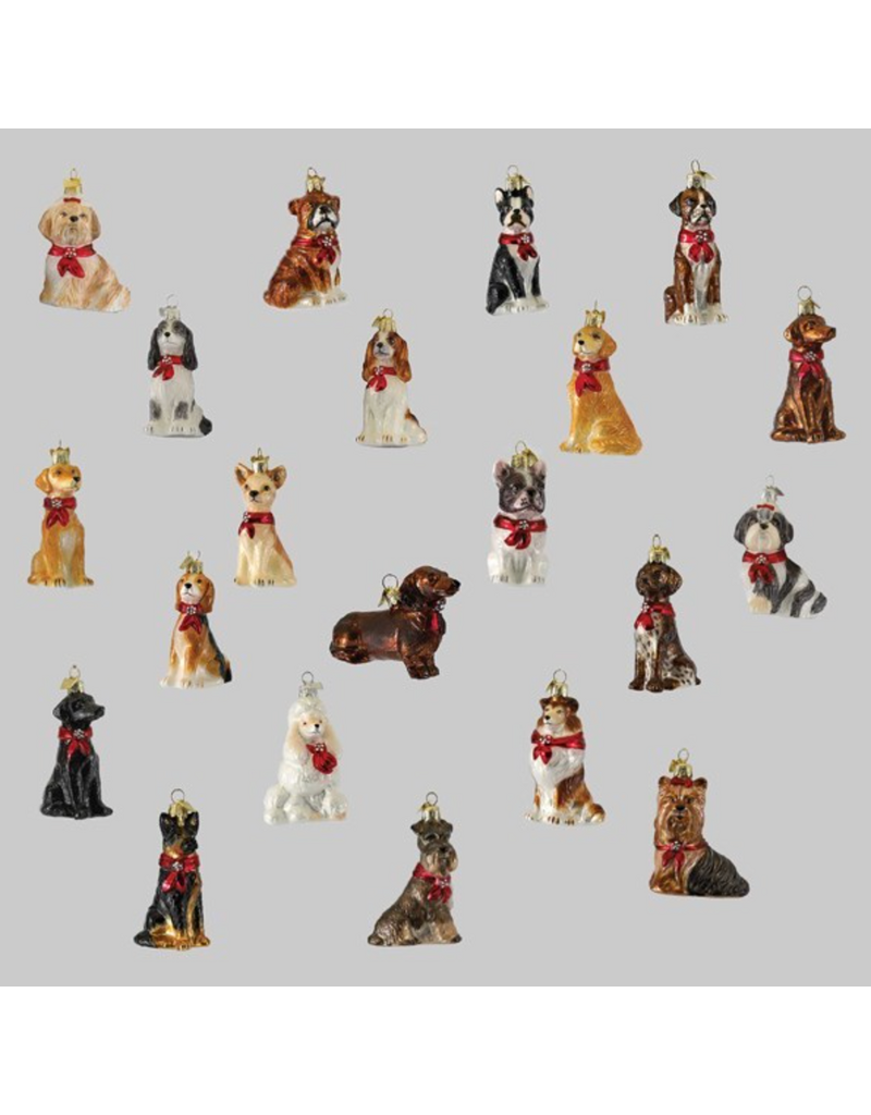 Kurt Adler 3.5"NOBLE GEMS GLS DOG ORN