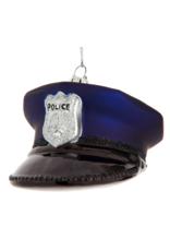 Kurt Adler 3.75"NOBLE GEMS GLS POLICE HAT ORN