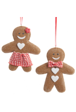 Kurt Adler 4"GINGERBREAD MAN/WOMAN ORNS