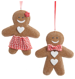 Kurt Adler 4"GINGERBREAD MAN/WOMAN ORNS