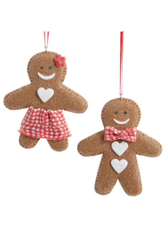 Kurt Adler 4"GINGERBREAD MAN/WOMAN ORNS