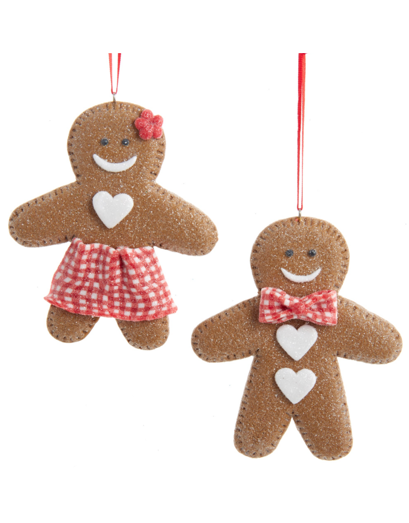 Kurt Adler 4"GINGERBREAD MAN/WOMAN ORNS