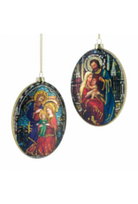 Kurt Adler 4.5"GLS HOLY FAMLY OVAL DISC ORN