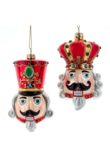 Kurt Adler 4.5"GLS NUTCRACKER/KING HEAD ORNS