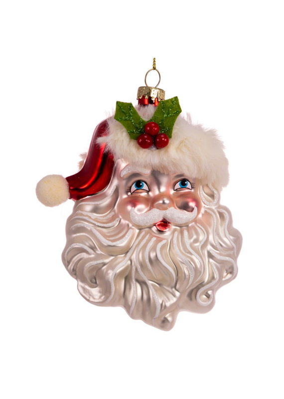 Kurt Adler 5"GLASS SANTA HEAD ORN