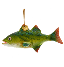 Kurt Adler 5"NOBLE GEMS GLASS BASS FISH ORN