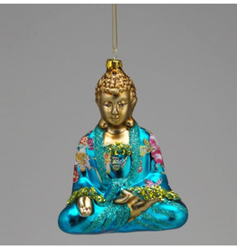 Kurt Adler 5.25"GLASS BUDDHA ORN