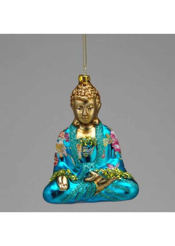 Kurt Adler 5.25"GLASS BUDDHA ORN