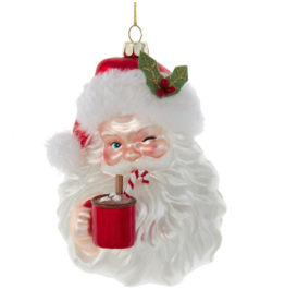 Kurt Adler 5.5"NOBL GEM SANTA FACE W/COCOA MUG