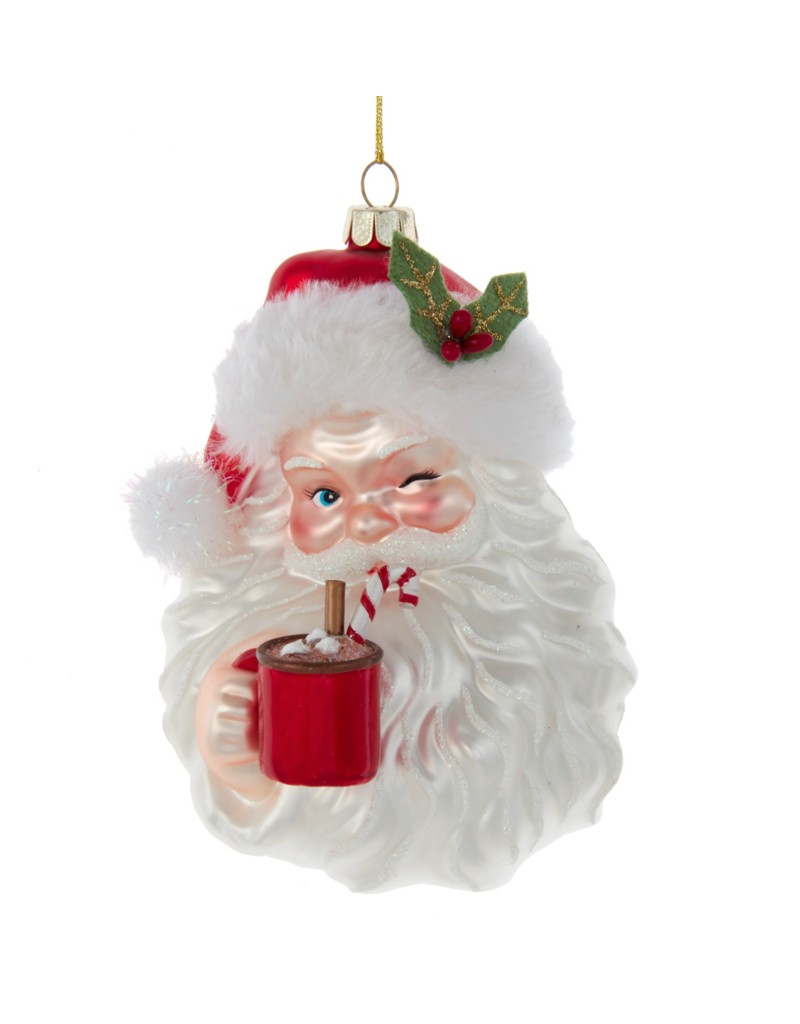 Kurt Adler 5.5"NOBL GEM SANTA FACE W/COCOA MUG