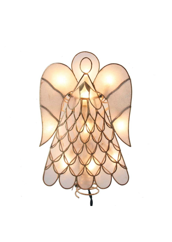 Kurt Adler 9.5" CAPIZ ANGEL TREE TOPPER