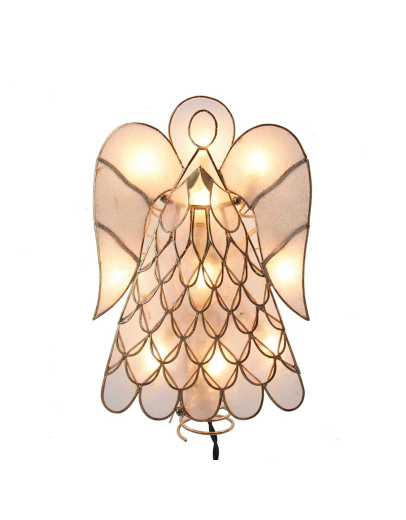 Kurt Adler 9.5" CAPIZ ANGEL TREE TOPPER