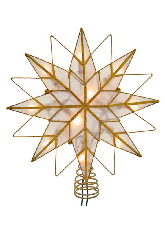 Kurt Adler 9.65" 8PT CPZ STAR LIT TREE TOPPER