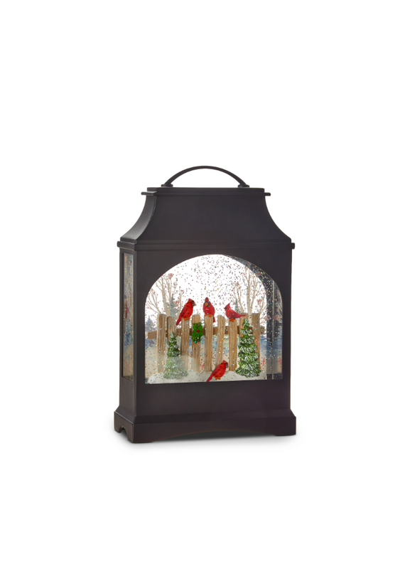 RAZ 11" Cardinal on Fence Lighted Water Lantern