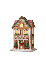 RAZ 13" Lighted Gingerbread House with Trees