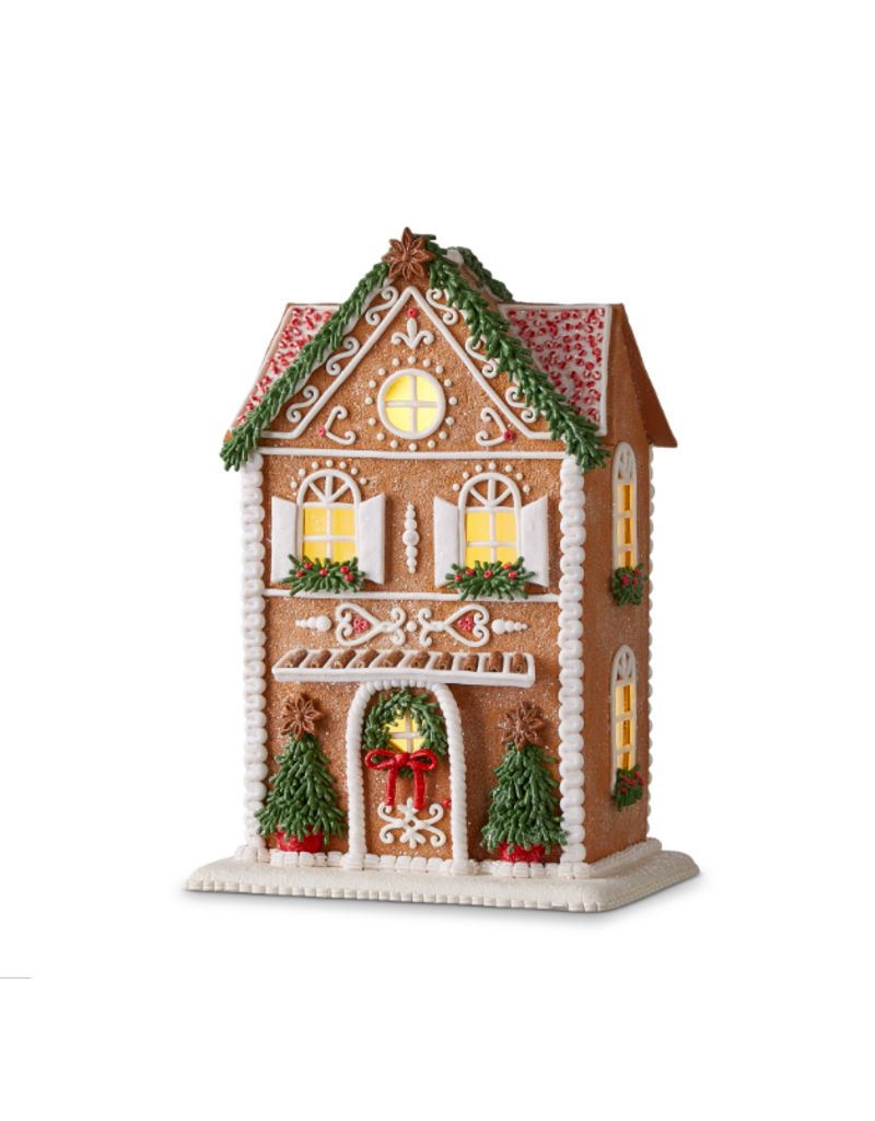 RAZ 13" Lighted Gingerbread House with Trees