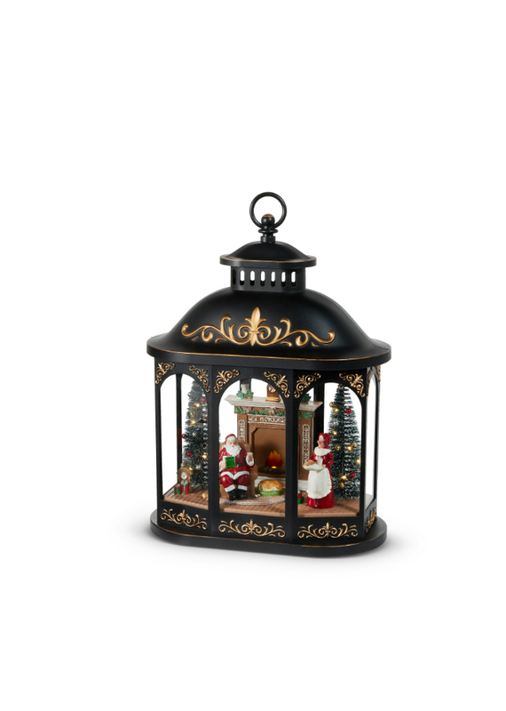 RAZ 17.25" Lighted Resting Santa Lantern