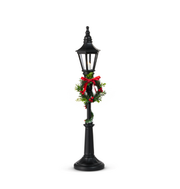 RAZ 21" Lighted Black Lamp Post