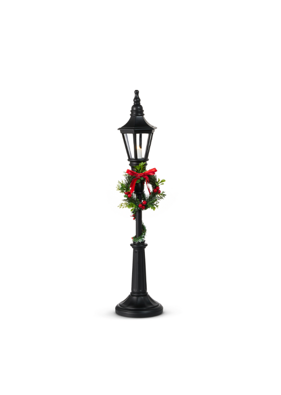 RAZ 21" Lighted Black Lamp Post